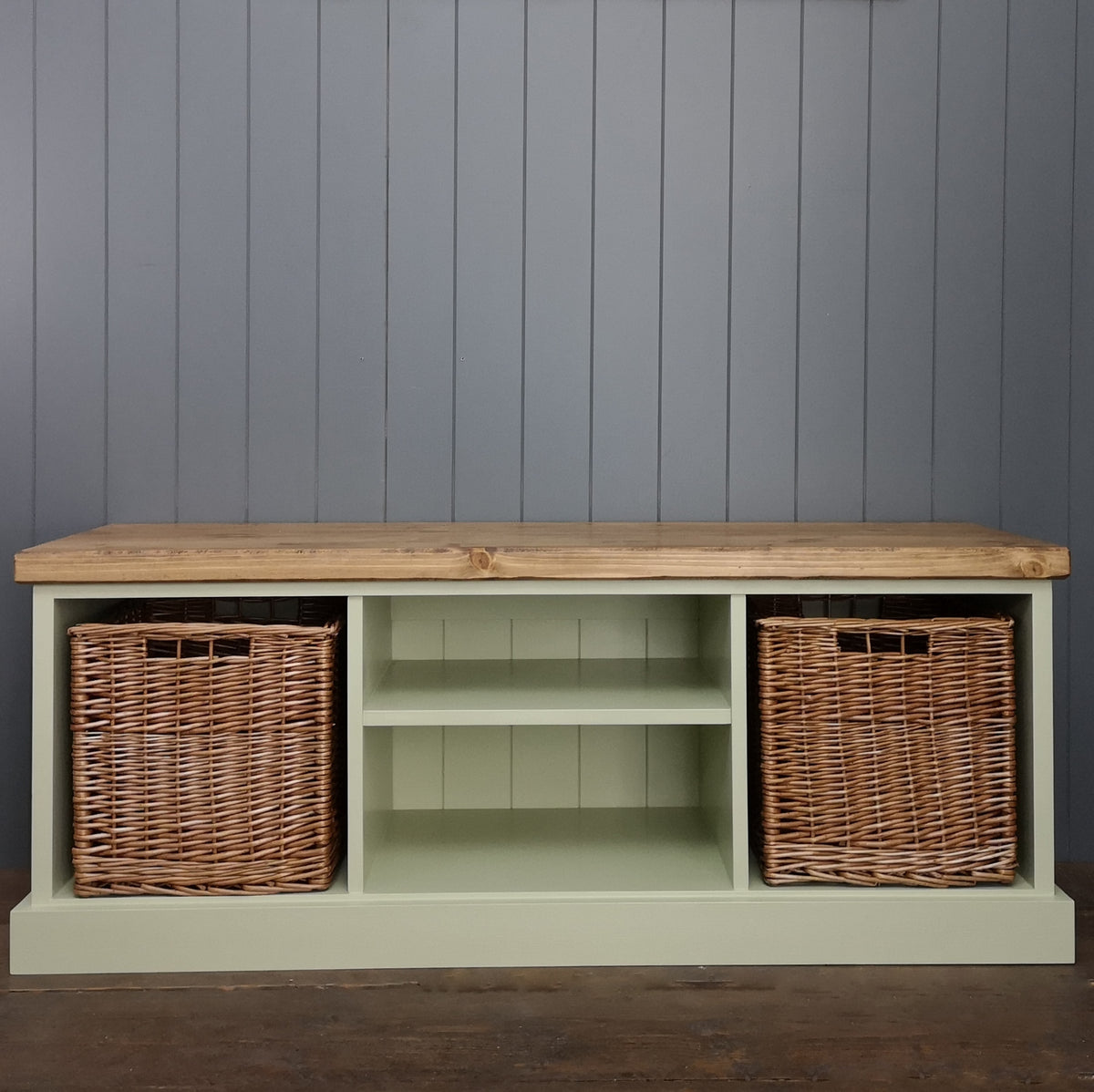 Rustic Shoe Bench Baskets Original Crate Furniture