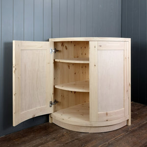 Curved Kitchen Cabinet with open Shaker door