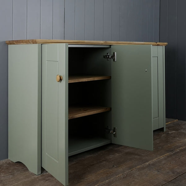 Large Country Storage Cabinet with 3 shelves