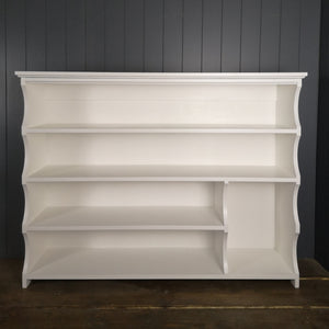 Large white painted shoe rack with 4 shelves and a space for boots.