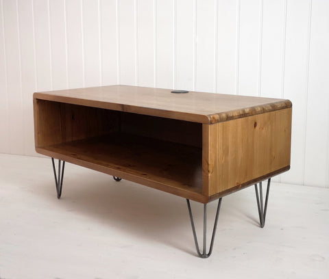 Retro style hand made TV stand on hairpin legs