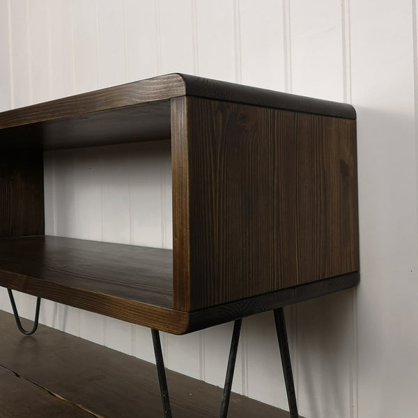 Long lowboard cube style coffee table storage