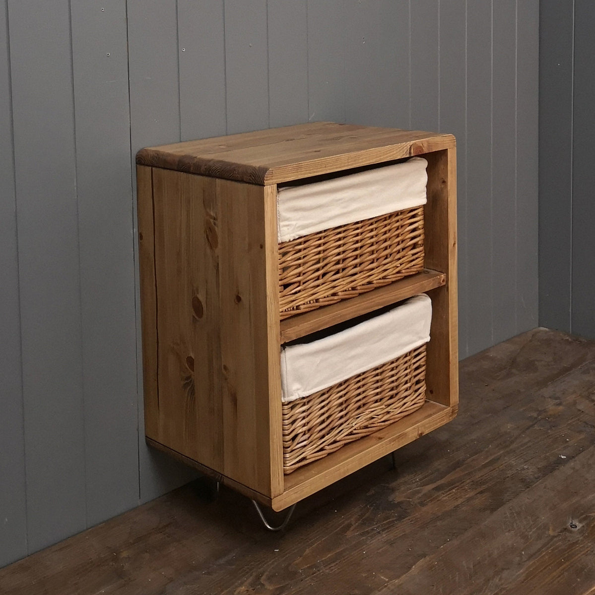 Bedside Table Night Stand with Storage Baskets Original Crate Furniture