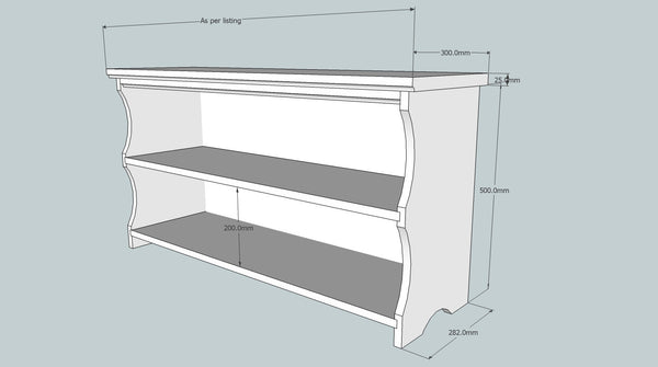 Classic Shoe Bench dimensions